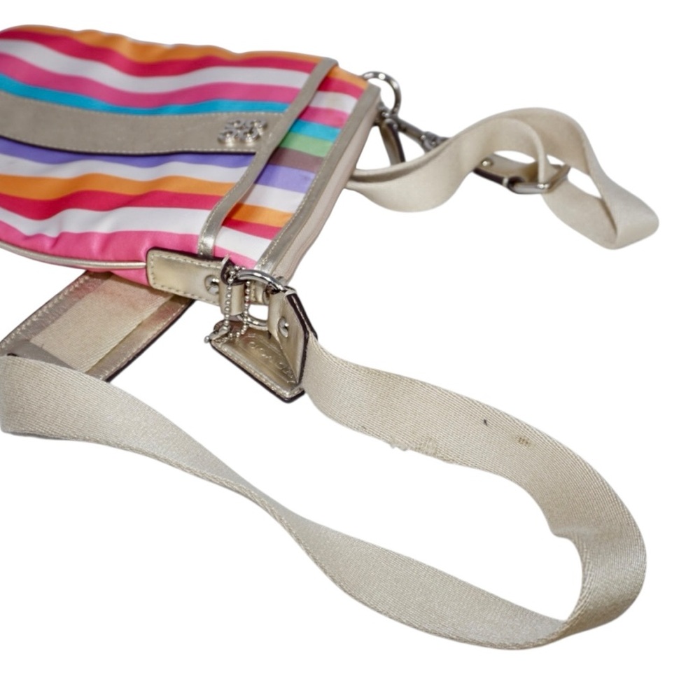 Coach Legacy Julia Striped Sateen Crossbody Bag Y2K Multi-Color - Picture 7 of 9